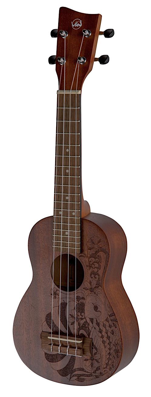 VGS MANOA Kaleo Tattoo KT-SO-NIPPON - ukulele sopranowe z drewna sapele z motywem ryby