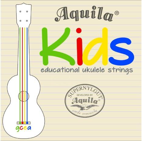 Aquila KIDS 138U Colour Strings - Zestaw kolorowych strun do ukulele sopranowego lub koncertowego