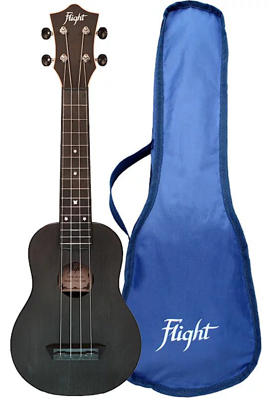 FLIGHT TUS35BK - Czarne ukulele sopranowe styl OVATION z pokrowcem