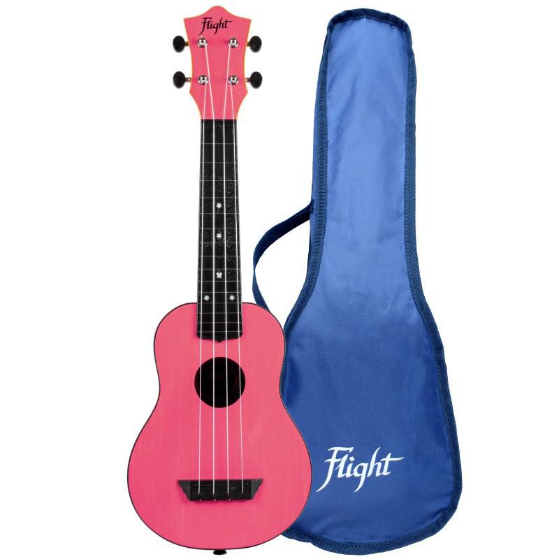 FLIGHT TUS35PK - Różowe ukulele sopranowe styl OVATION w pokrowcu
