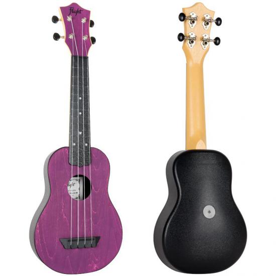 FLIGHT TUS35PP - Fioletowe ukulele sopranowe styl OVATION w pokrowcu