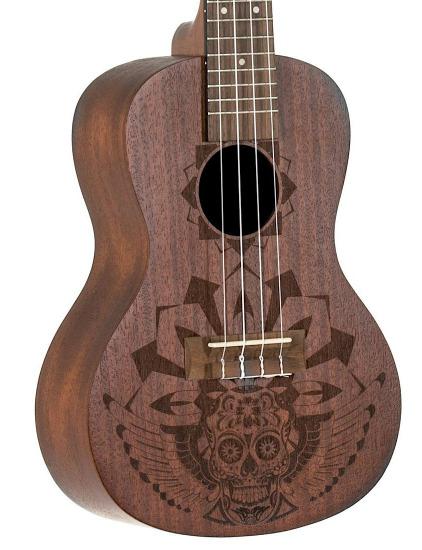 GEWA Manoa KT-CO-MEXICO - ukulele koncertowe w pokrowcu z drewna Sapele z grawerunkiem MEXICO
