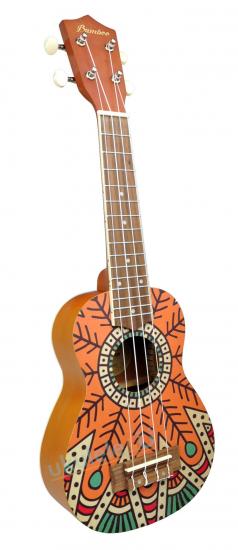 BAMBOO BU-21L Orange Mandala - Ukulele sopranowe z linii Mandala w komplecie z pokrowcem