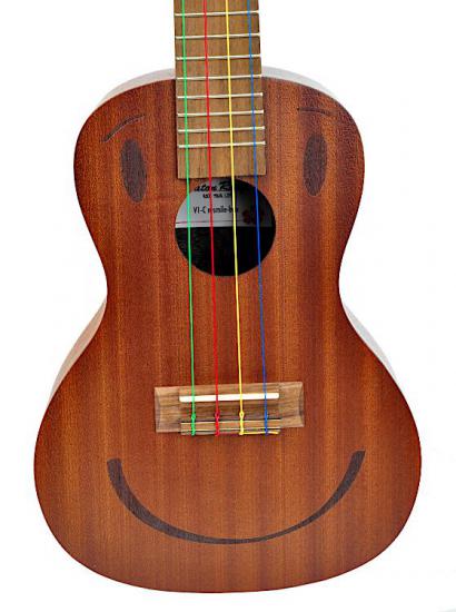 Baton Rouge V1-C N-SMILE BWS - Uśmiechnięte Ukulele koncertowe z mahoniu z kolorowymi strunami