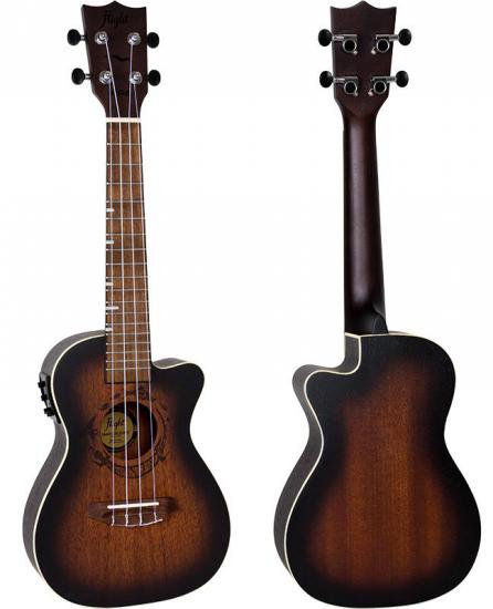 Flight DUC380 CEQ Amber - Elektro-akustyczne ukulele koncertowe w pokrowcu
