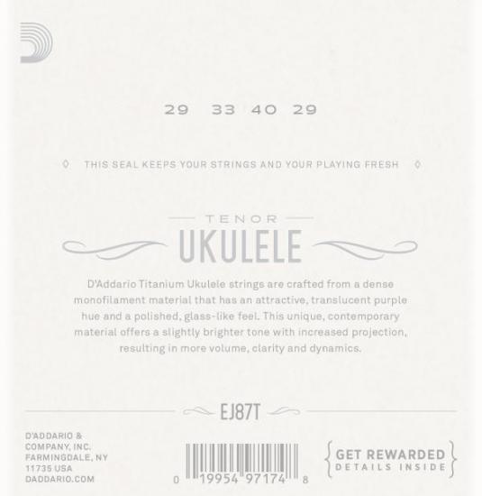 DAddario EJ87T  TITANIUM- zestaw strun do ukulele tenorowego