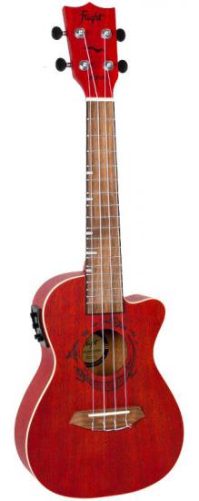 Flight DUC380 CEQ Coral - Elektro-akustyczne ukulele koncertowe w pokrowcu