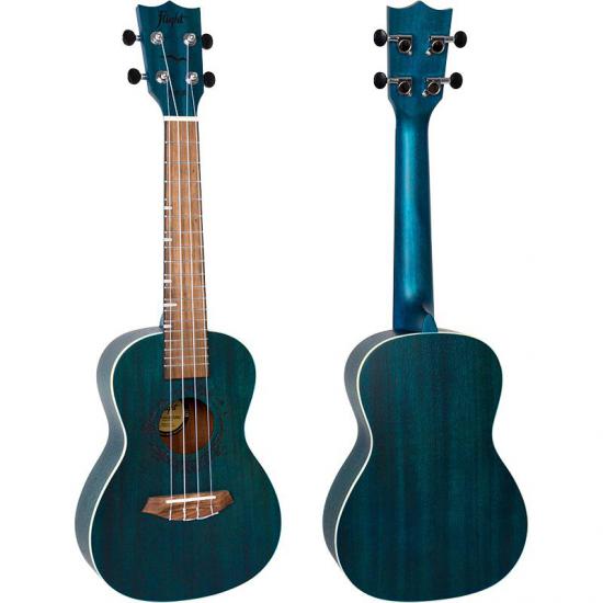 Flight DUC380 Topaz - Niebieskie ukulele koncertowe w pokrowcu