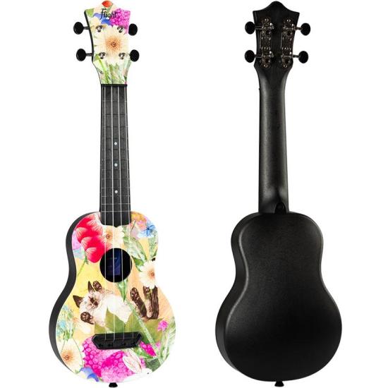 Flight UTS42 SUMMER CAT Ultra Travel Sopran Ukulele - Kolorowe Sopranowe ukulele z serii Taravel w pokrowcu