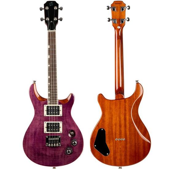 Flight Vanguard TPP Solid Body Transparent Purple Electric Ukulele - Tenorowe ukulele elektryczne