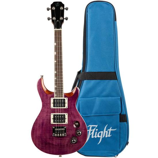 Flight Vanguard TPP Solid Body Transparent Purple Electric Ukulele - Tenorowe ukulele elektryczne