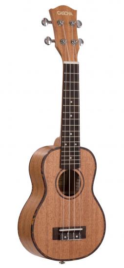 Cascha HH-2026 Premium Mahogany Sopran Ukulele Set - Ukulele sopranowe w ocieplanym pokrowcu oraz kostkami
