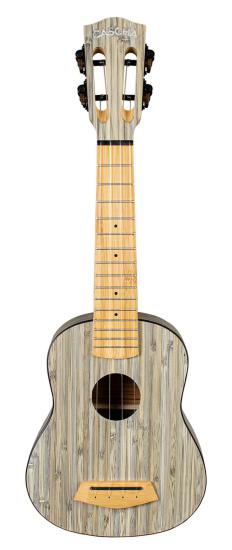 Cascha HH 2315 Solid Top Soprano Ukulele Bamboo Graphite Set - Ukulele sopranowe z litym bambusowym topem w ocieplanym firmowym pokrowcu i kostkami do gry