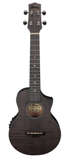 IBANEZ UEW12E-BIF - Elektryczno-akustyczne Ukulele koncertowe z Cutaway - Black Ice Flat