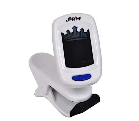 Jeremi A9WH - Biały elektroniczny stroik tuner chromatyczny do gitary, basu, ukulele, skrzypiec