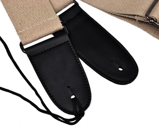 Beżowy Pasek do ukulele typu gitarowego z miękkiej bawełnianej taśmy S-201-F Beż