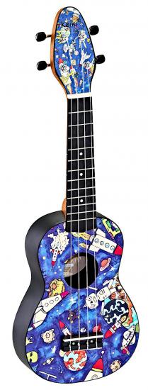Ortega Keiki K2-SP SPACEMAN - Ukulele sopranowe  Projektu GUGLIELMO GASLOLI z zestawem akcesoriów