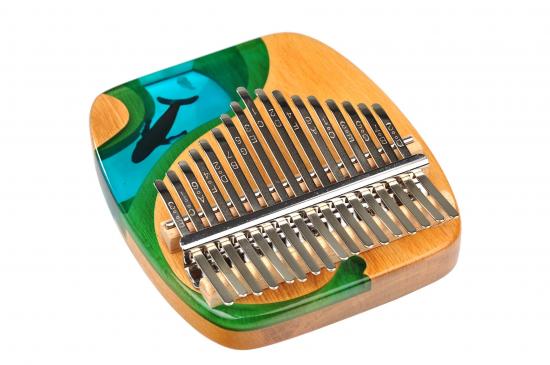 Kalimba 17-keys SOLID MAPLE SET-42 Ocean - 17-to głosowa kalimba z litego klocka klonu z zestawem akcesoriów 