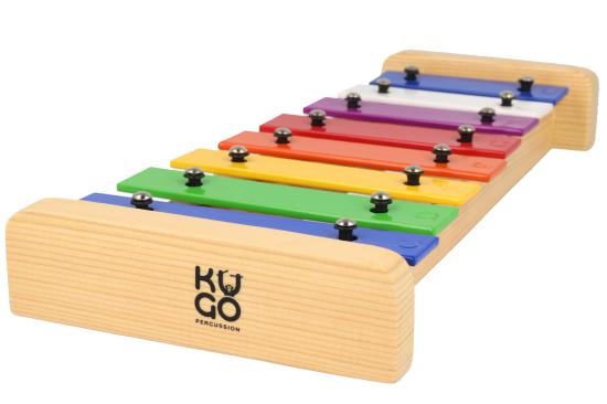 Kugo KGDCH8 - Dzwonki Diatoniczne 8 dźwięków gama C-DUR na drewnianej podstawie