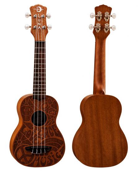 Luna UKE Love Music Peace - Ukulele sopranowe zestaw