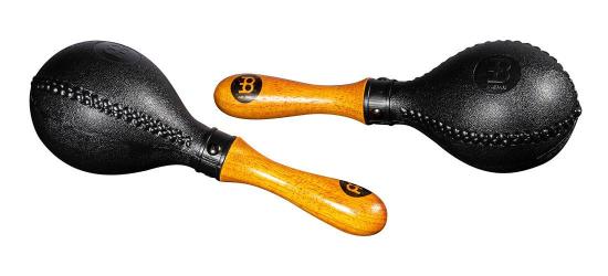 MEINL Percussion PM2BK Plastic Maracas Concert - black - Para czarnych marakasów z tworzywa i drewnianą profilowaną rękojeścią