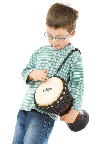 NINO Percussion NINO-ADJ3-XS Earth Rhythm Series Extra Small - Djembe z mahoniowym rzeźbionym korpusem i naciągiem z koziej skóry