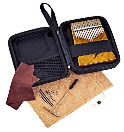 Ortega OKB3 Lizard Series Kalimba 17 Keys - Ręcznie wykonana kalimba z litego Nanmu, Golden Phoebe 17 dźwięczników