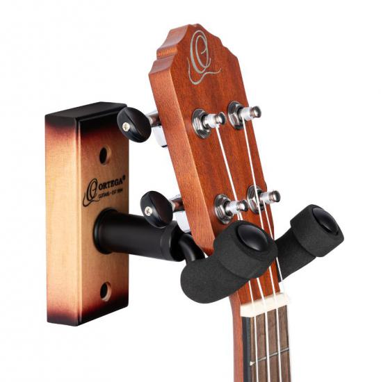 Ortega OUH-1TSB - Wieszak na ścianę do ukulele typu HAK w kolorze tobacco sunburst.