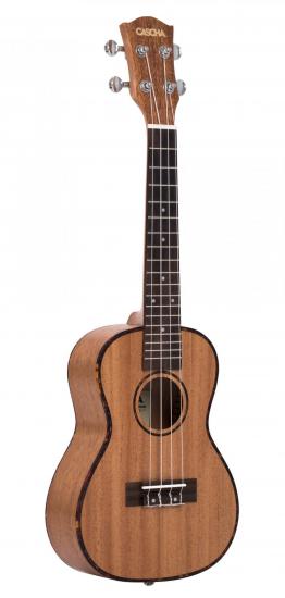 Cascha HH-2036 Premium Mahogany Concert Ukulele Set - Ukulele koncertowe w ocieplanym pokrowcu  z tunerem oraz kostkami