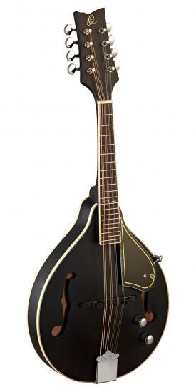 ORTEGA RMAE40SBK Mandoline A-Style BK - Czarna elektro-akustyczna mandolina w satynowym wykończeniu w ekskluzywnym pokrowcu typu GigBag