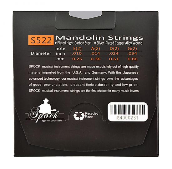 Spock S522 Professional Mandolin Strings - Komplet strun do mandoliny ośmiostrunowej