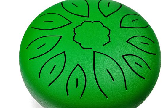 Mini Steel Tongue Drum KLG-6-11 Green - Bębenek eteryczny 15,5 cm z 10 języczkami w kolorze Zielonym