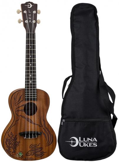 Luna Uke Coral - ukulele koncertowe w całości z litego mahoniu w pokrowcu
