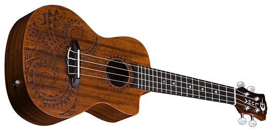 Luna Uke Tattoo A/E Mahogany - ukulele koncertowe elektro-akustyczne z pokrowcem