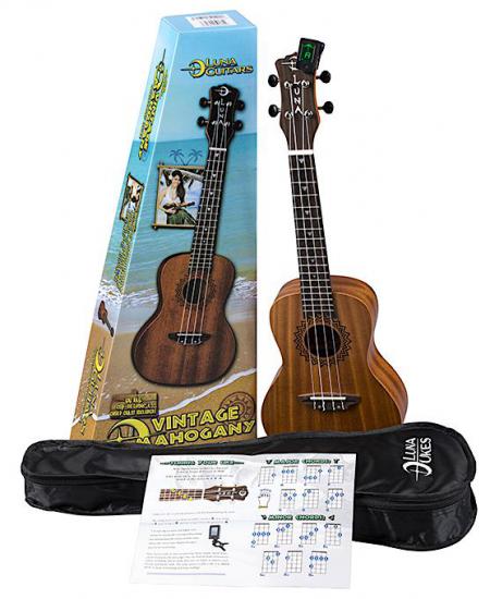 Luna Uke Vintage Mahogany Concert PACK - ukulele koncertowe z mahoniu w zestawie