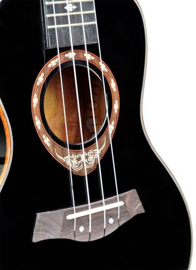EverPlay LA3-24BK - Czarne ukulele koncertowe z litego świerku na wysoki połysk