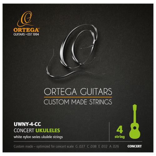 Ortega UWNY-4-CC - Białe nylonowe struny do ukulele koncertowego High G