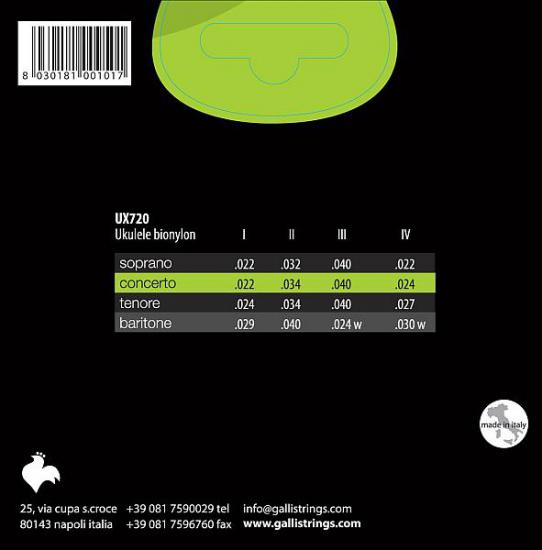 Galli UX720 - Struny do ukulele koncertowego