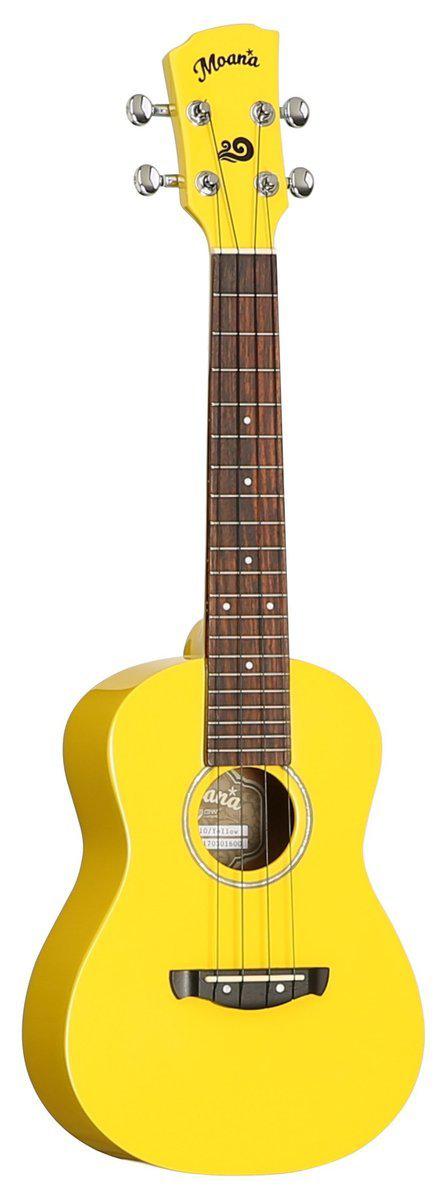 Moana M-10 YELLOW - Żółte ukulele koncertowe z drzewa Aghatis na wysoki połysk
