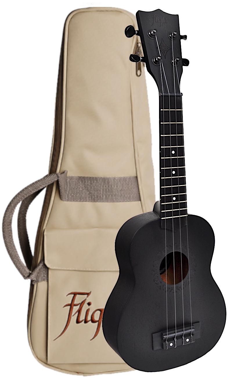 FLIGHT NUS310 BlackBird - Czarne ukulele sopranowe + POKROWIEC