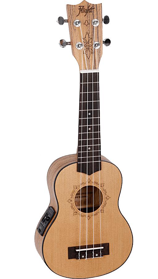 Flight Ukulele DUS320CEQ - ukulele sopranowe elektro-akustyczne z tunerem i pokrowcem